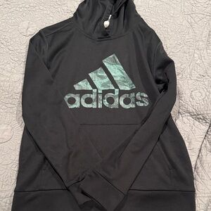 adidas Black Hoodie with Green Logo